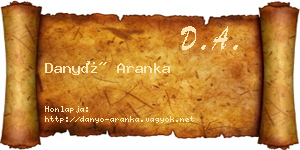 Danyó Aranka névjegykártya